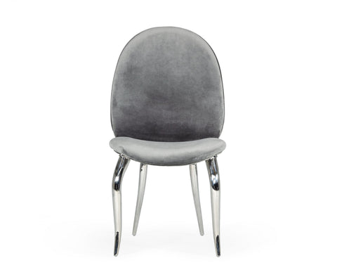 Modrest Vince Modern Grey Velvet Dining Chair (Set of 2) By VIG Furniture