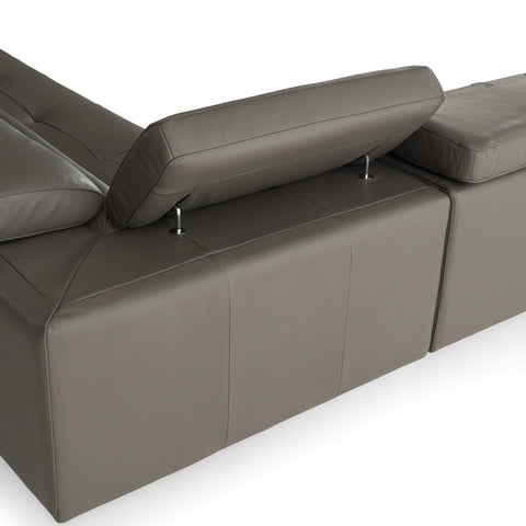 Lamod Italia Viola Italian Contemporary Grey Leather Right Facing Sectional Sofa Model VGDTVIOLA-KIM-FUME-RAF-SECT