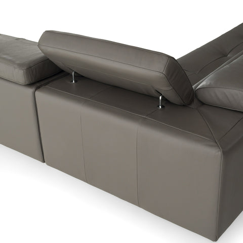 Lamod Italia Viola Italian Contemporary Grey Leather Left Facing Sectional Sofa Model VGDTVIOLA-KIM-FUME-LAF-SECT