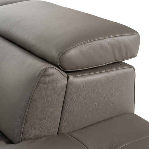 Lamod Italia Viola Italian Contemporary Grey Leather Right Facing Sectional Sofa Model VGDTVIOLA-KIM-FUME-RAF-SECT