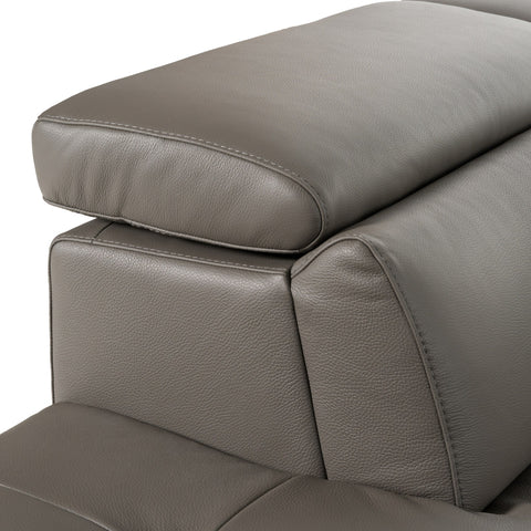 Lamod Italia Viola Italian Contemporary Grey Leather Left Facing Sectional Sofa Model VGDTVIOLA-KIM-FUME-LAF-SECT