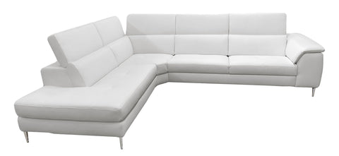 Lamod Italia Viola Italian Contemporary Grey Leather Left Facing Sectional Sofa Model VGCCVIOLA-KIM-GRY-LAF-SECT