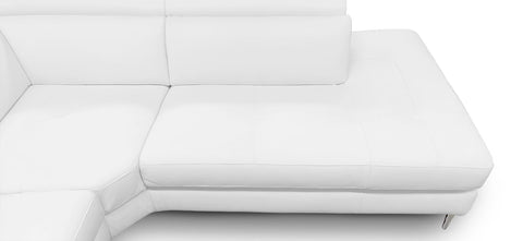 Lamod Italia Viola Italian Contemporary White Leather Right Facing Sectional Sofa Model VGCCVIOLA-KIM-WHT-RAF-SECT