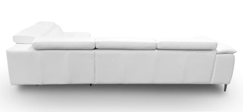 Lamod Italia Viola Italian Contemporary White Leather Right Facing Sectional Sofa Model VGCCVIOLA-KIM-WHT-RAF-SECT