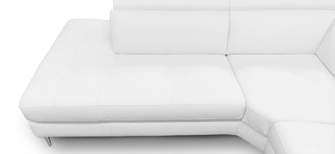 Lamod Italia Viola Italian Contemporary White Leather Left Facing Sectional Sofa Model VGCCVIOLA-KIM-WHT-LAF-SECT