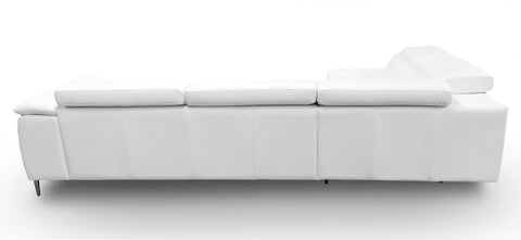 Lamod Italia Viola Italian Contemporary White Leather Left Facing Sectional Sofa Model VGCCVIOLA-KIM-WHT-LAF-SECT
