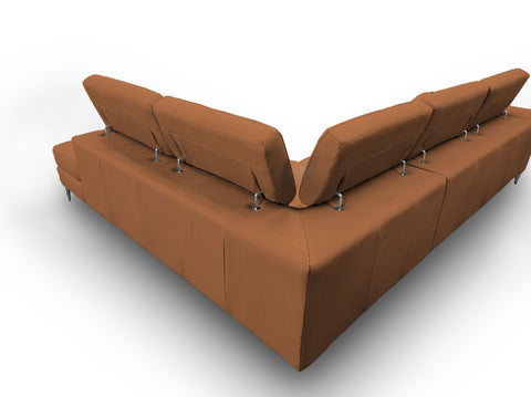 Lamod Italia Viola Italian Contemporary Cognac Leather Right Facing Sectional Sofa Model VGCCVIOLA-KIM-COG-RAF-SECT