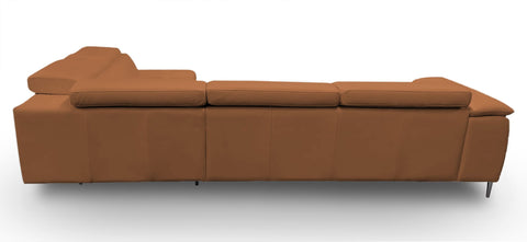 Lamod Italia Viola Italian Contemporary Cognac Leather Right Facing Sectional Sofa Model VGCCVIOLA-KIM-COG-RAF-SECT