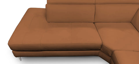 Lamod Italia Viola Italian Contemporary Cognac Leather Left Facing Sectional Sofa Model VGCCVIOLA-KIM-COG-LAF-SECT
