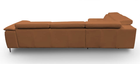 Lamod Italia Viola Italian Contemporary Cognac Leather Left Facing Sectional Sofa Model VGCCVIOLA-KIM-COG-LAF-SECT