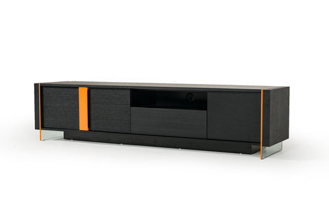 Modrest Vision Modern Black Oak Floating Tv Stand Model VGHB167F