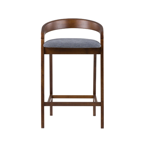 Modrest Vougler Modern Grey Fabric & Walnut Counter Chair (Set Of 2) Model VGMA-MI1204-GRYWAL