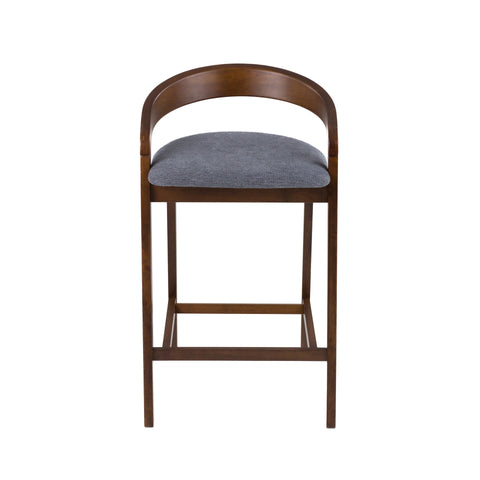 Modrest Vougler Modern Grey Fabric & Walnut Counter Chair (Set Of 2) Model VGMA-MI1204-GRYWAL