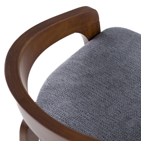 Modrest Vougler Modern Grey Fabric & Walnut Counter Chair (Set Of 2) Model VGMA-MI1204-GRYWAL