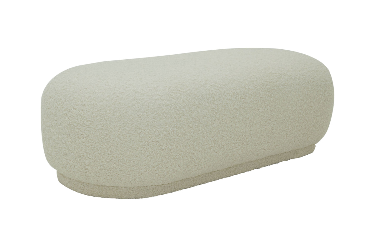 Divani Casa Kael Contemporary White Sherpa Ottoman Model VGODZW-20100-WHT-OTT