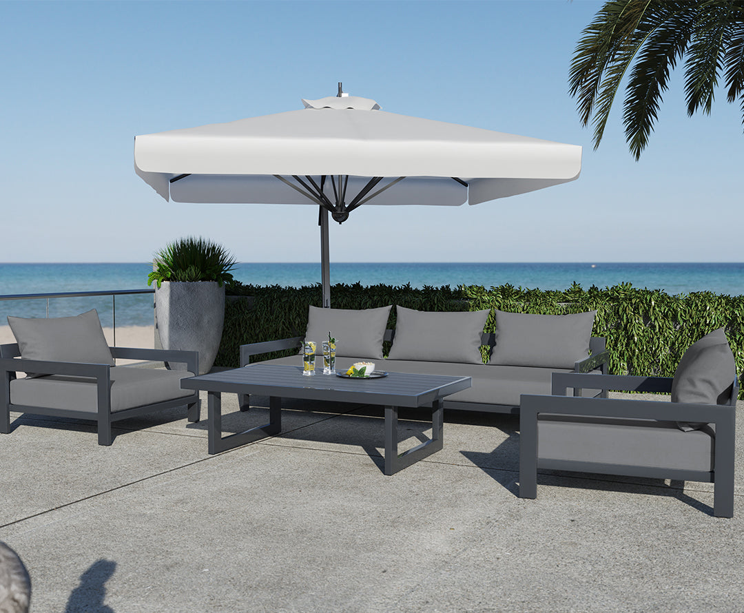 Renava Wake Outdoor Dark Charcoal Sofa Set