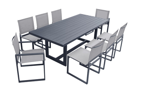 Renava Wake With Kayak Modern Outdoor Grey Dining Table Set