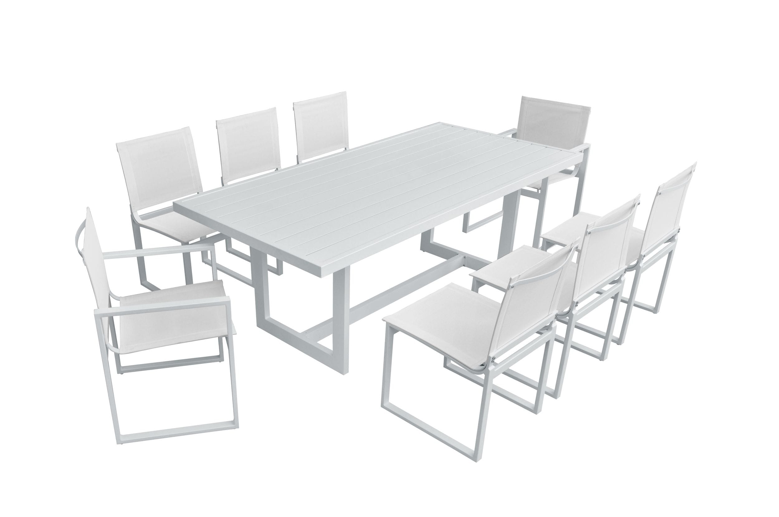 Renava Wake Modern White Outdoor Dining Table Model VGGEMONTALK-CH-WHT-1
