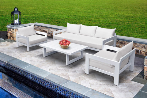 Renava Wake Outdoor Off White Sofa Set