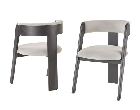 Modrest Washington Modern Grey Fabric & Ebony Oak Dining Chair (Set Of 2) Model VGME121259-EDCHR