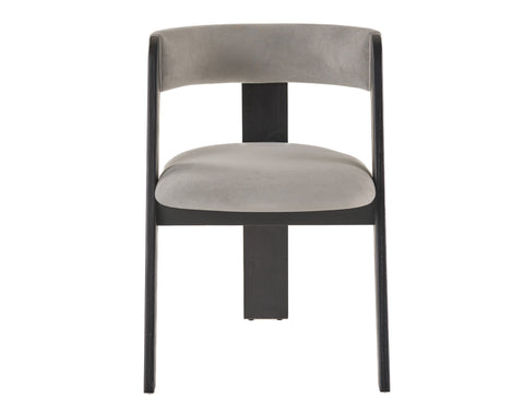 Modrest Washington Modern Grey Fabric & Ebony Oak Dining Chair (Set Of 2) Model VGME121259-EDCHR