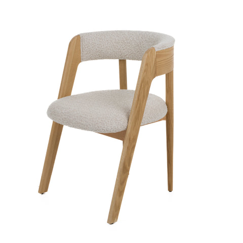 Modrest Vegas Modern Cream Fabric & Natural Oak Dining Chair (Set Of 2) Model VGME121259-CRM-DC