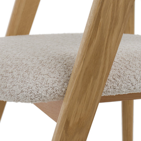 Modrest Vegas Modern Cream Fabric & Natural Oak Dining Chair (Set Of 2) Model VGME121259-CRM-DC