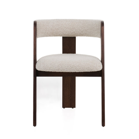 Modrest Washington Modern Cream Fabric & Brown Oak Dining Chair (Set Of 2) Model VGME121259-CRM-DC-1