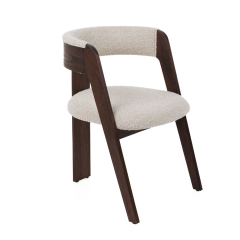 Modrest Washington Modern Cream Fabric & Brown Oak Dining Chair (Set Of 2) Model VGME121259-CRM-DC-1