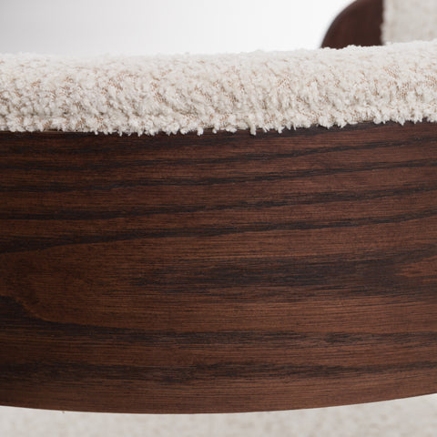 Modrest Washington Modern Cream Fabric & Brown Oak Dining Chair (Set Of 2) Model VGME121259-CRM-DC-1