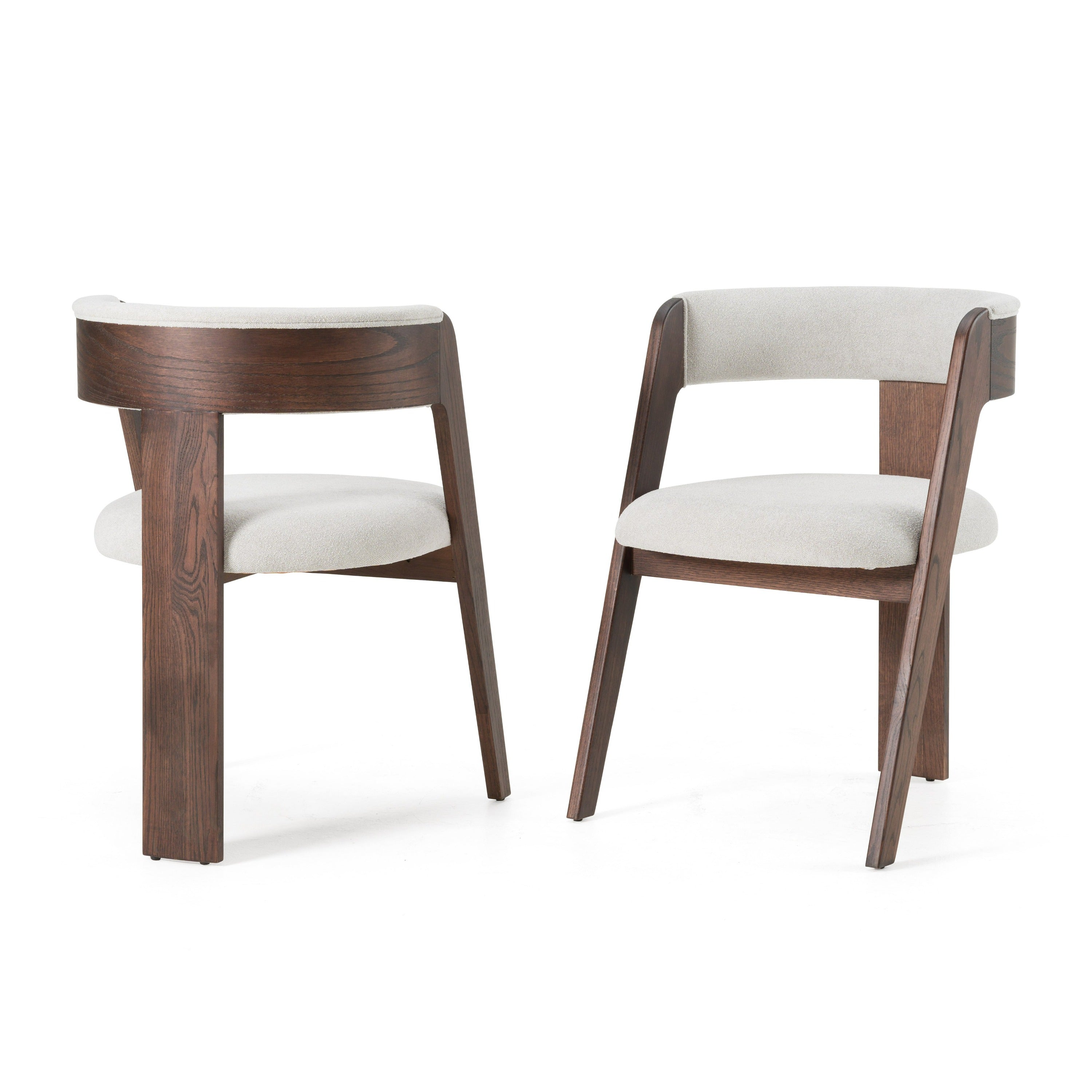 Modrest Washington Modern Off White Fabric & Brown Oak Dining Chair (Set Of 2) Model VGME121259-OFFBRN-DC-1