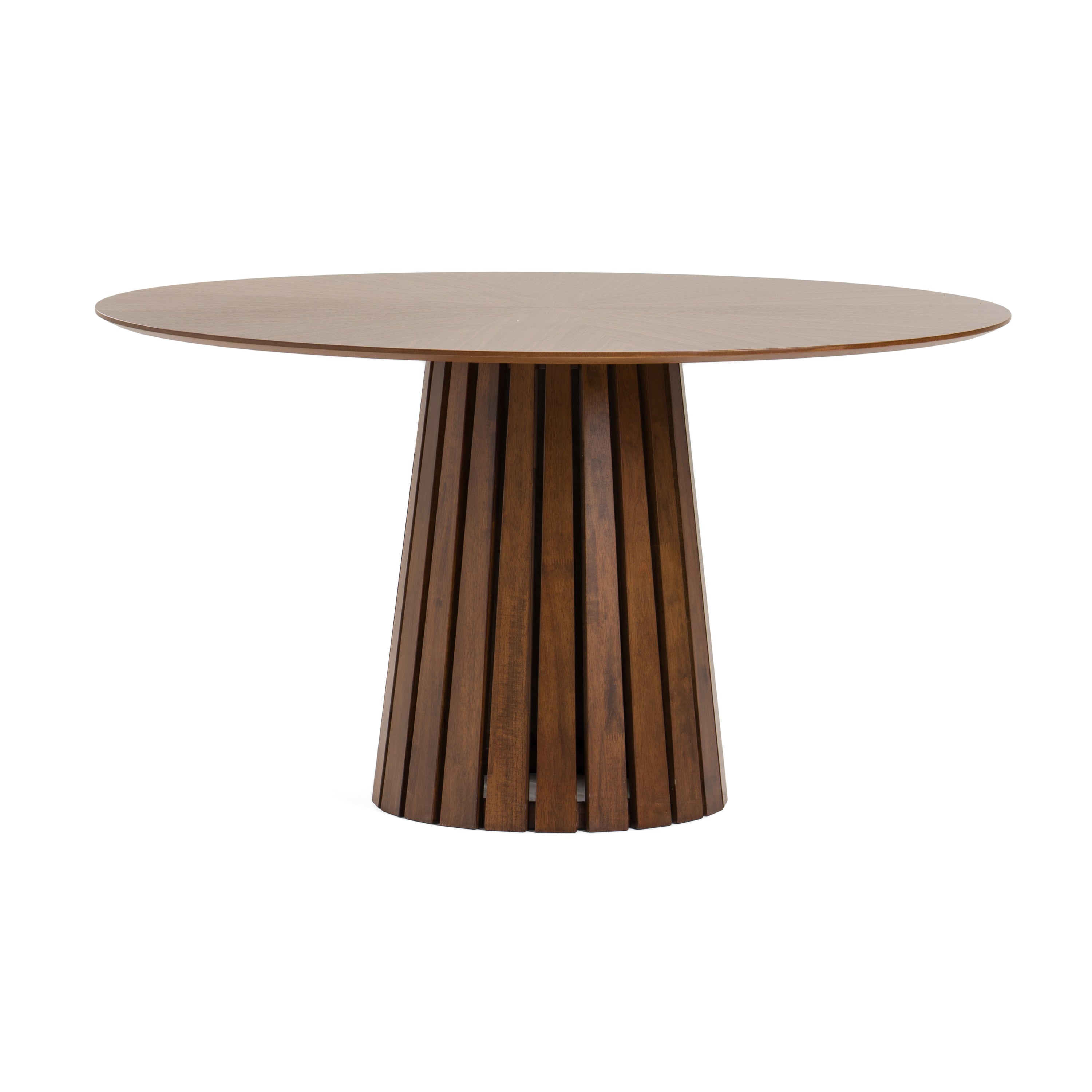 Modrest Weiss Mid Century Modern Walnut Round Dining Table Model VGMAMIT-5346