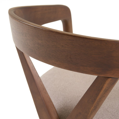 Modrest Weiss Mid Century Modern Walnut Round Dining Table & 6 Chair Set Model VGMAMIT-5346-MI-1181-SET