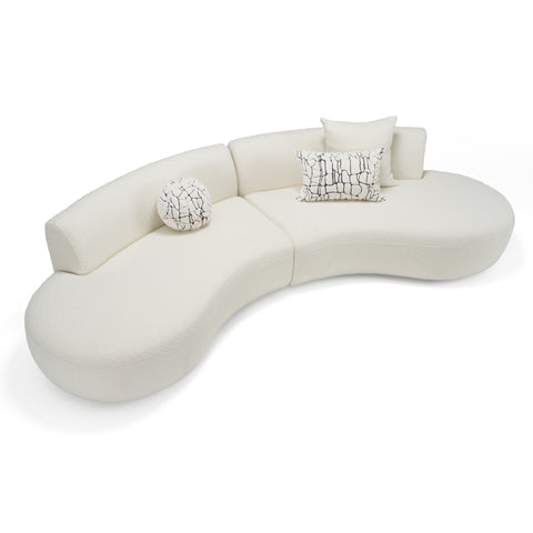 Divani Casa Weldon Modern Cream Fabric Curved Sectional Model VGOD-ZW-24024-CRM