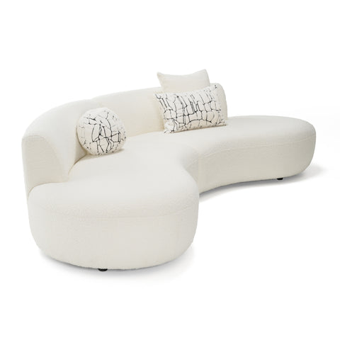 Divani Casa Weldon Modern Cream Fabric Curved Sectional Model VGOD-ZW-24024-CRM