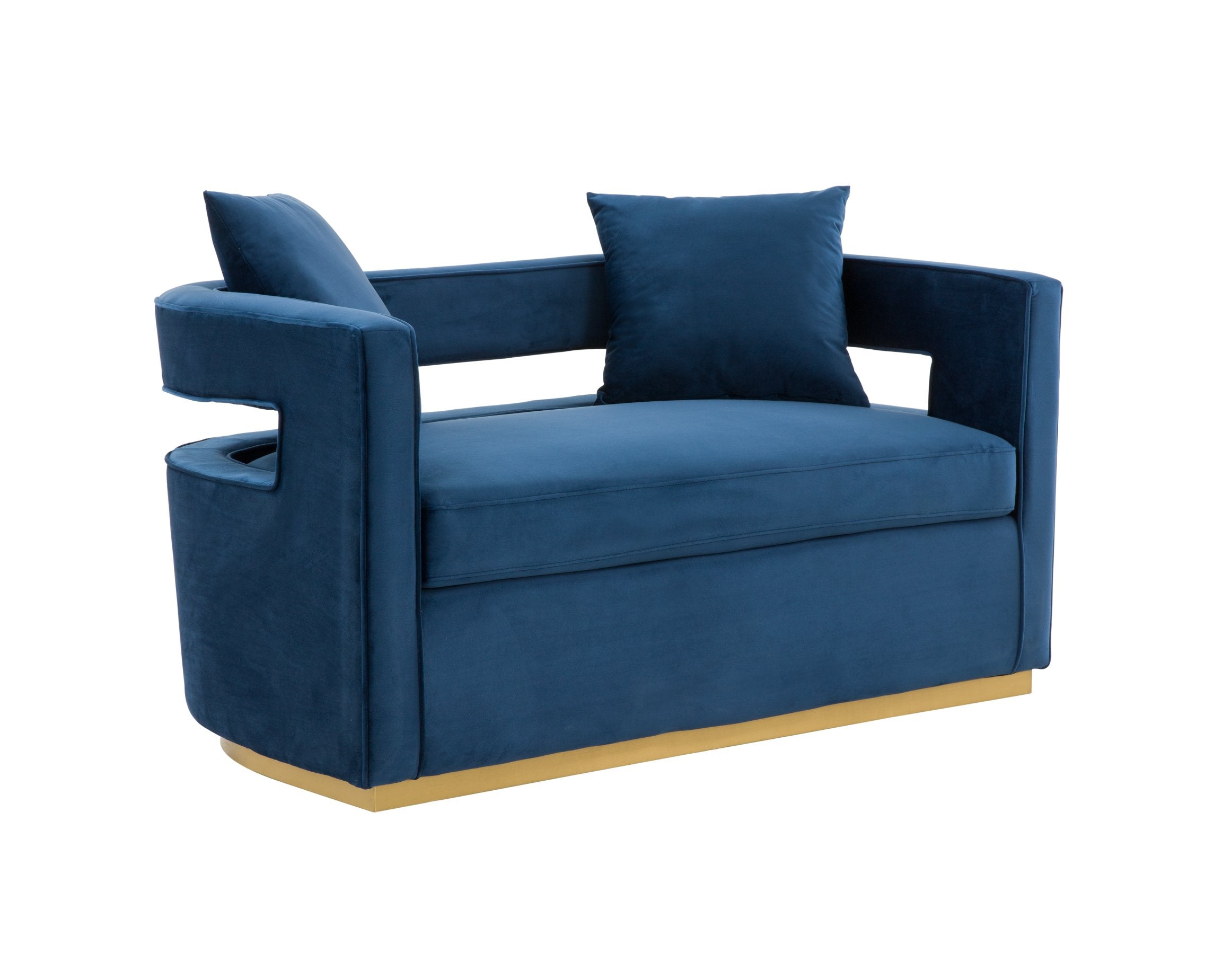 Modrest Wells Modern Blue Velvet Loveseat Model VGRHSF-515-BL-L
