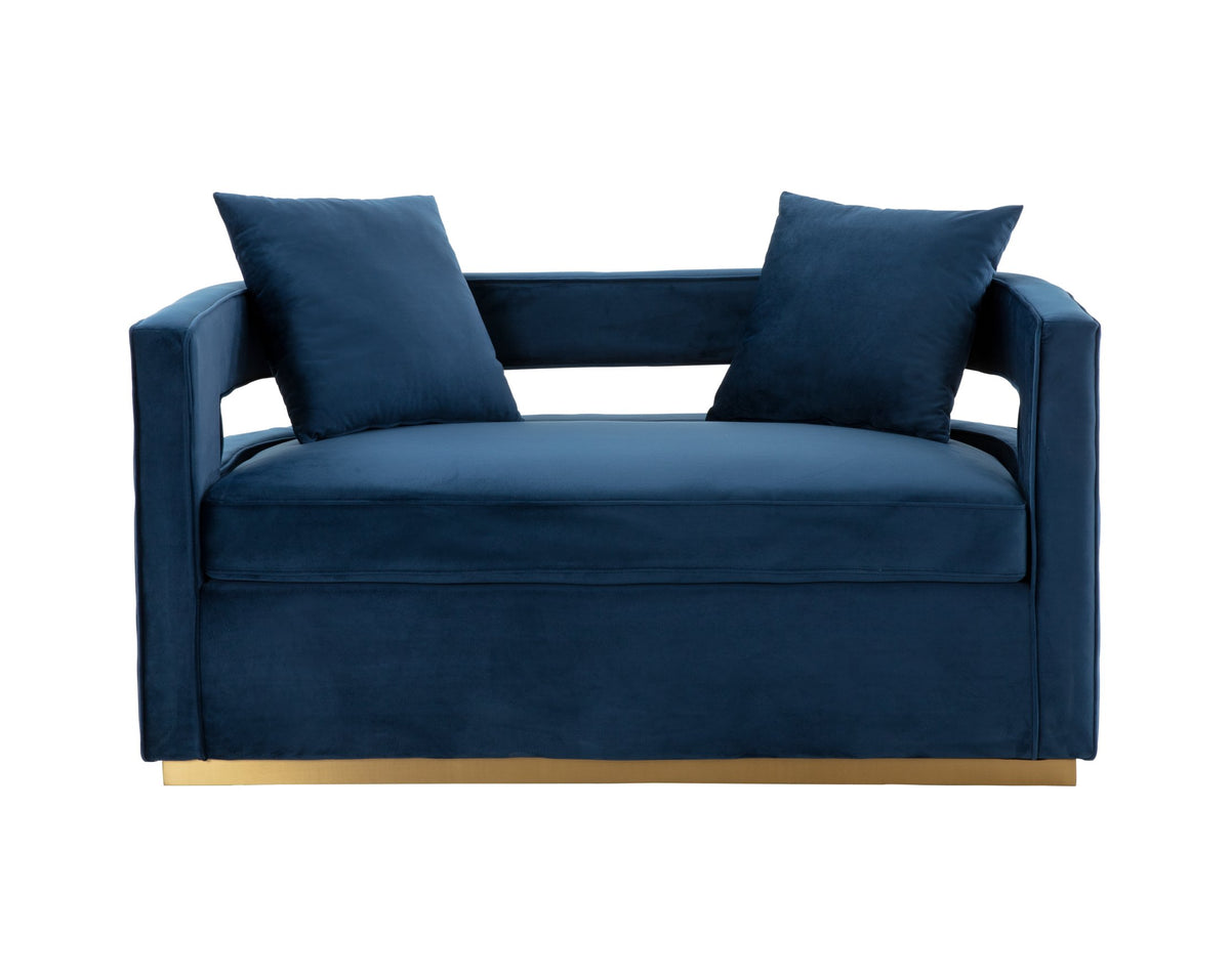Modrest Wells Modern Blue Velvet Loveseat Model VGRHSF-515-BL-L