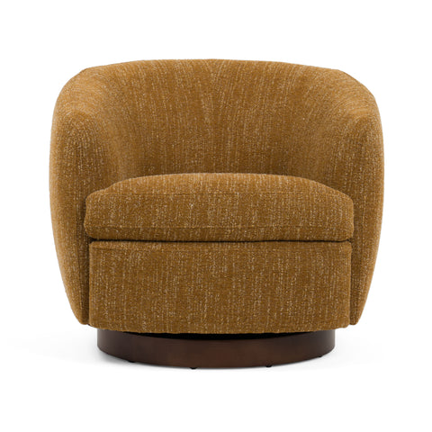 Divani Casa Wendt Modern Mustard Fabric Swivel Accent Chair Model VGKK-KF.A1098-MUS