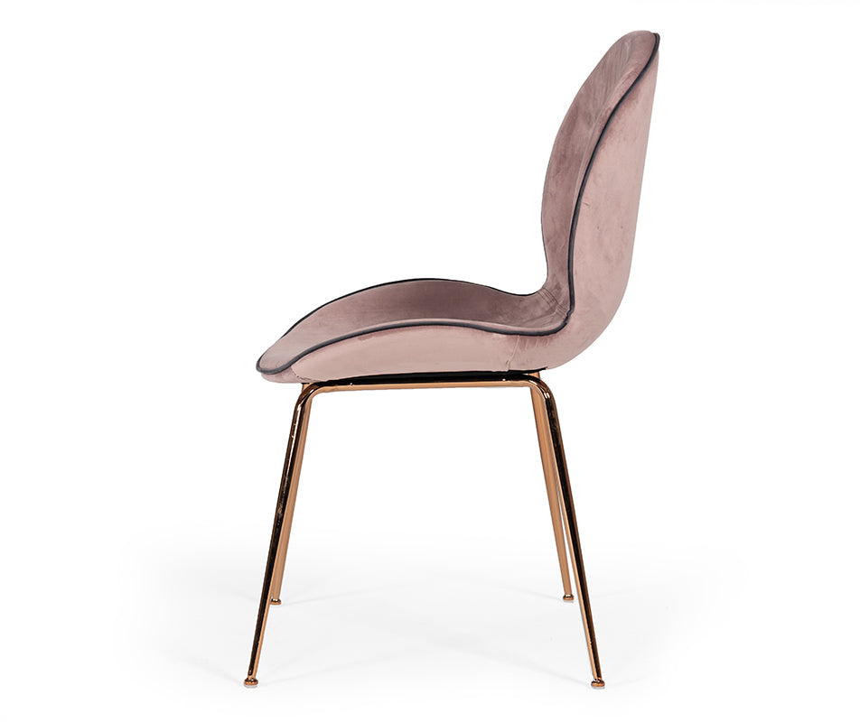 Modrest Wendy Modern Pink Velvet & Rosegold Dining Chair (Set Of 2) Model VGHR3393-PNK