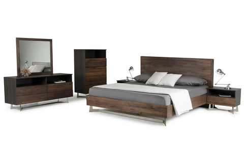 Eastern King Modrest Wharton Modern Dark Aged Oak Bedroom Set Model VGEDWHARTON-SET-EK