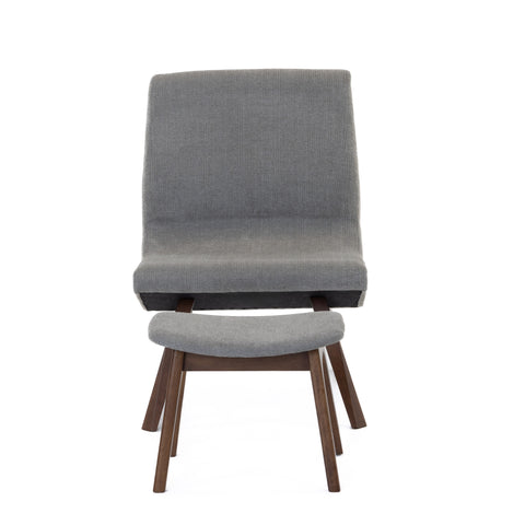 Modrest Whitney Modern Grey & Walnut Accent Chair & Ottoman By VIG Furniture