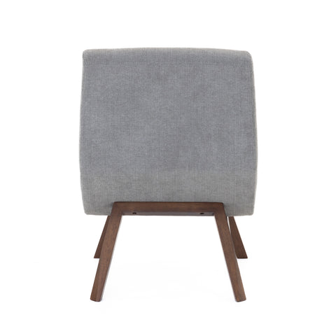 Modrest Whitney Modern Grey & Walnut Accent Chair & Ottoman By VIG Furniture