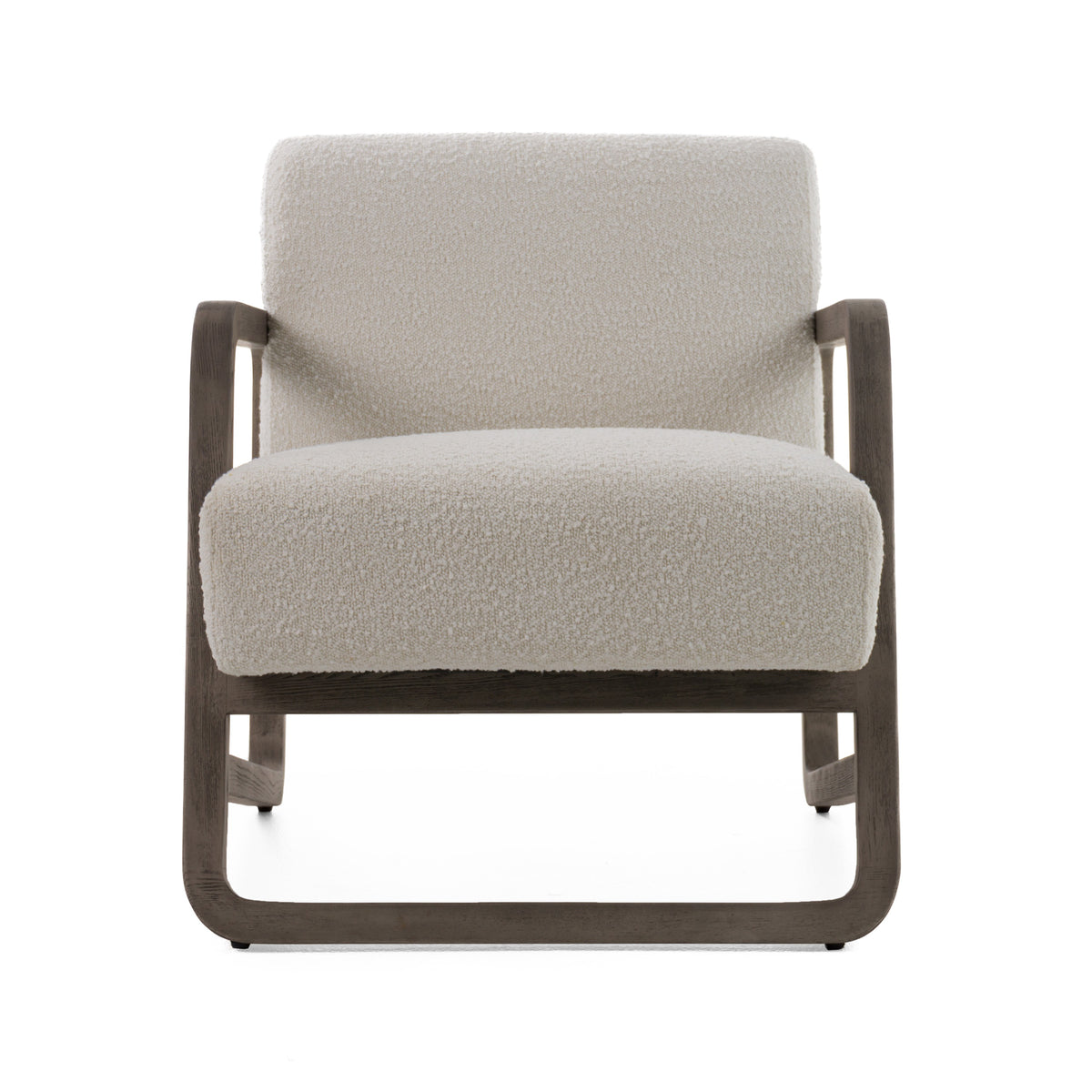 Modrest Wilber Modern Off White Fabric & Grey Wood Accent Chair Model VGVC-S2305A-WHT