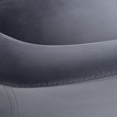 Modrest Wilson Modern Grey Velvet & Black Dining Chair Model VGHR3404-GRY-DC