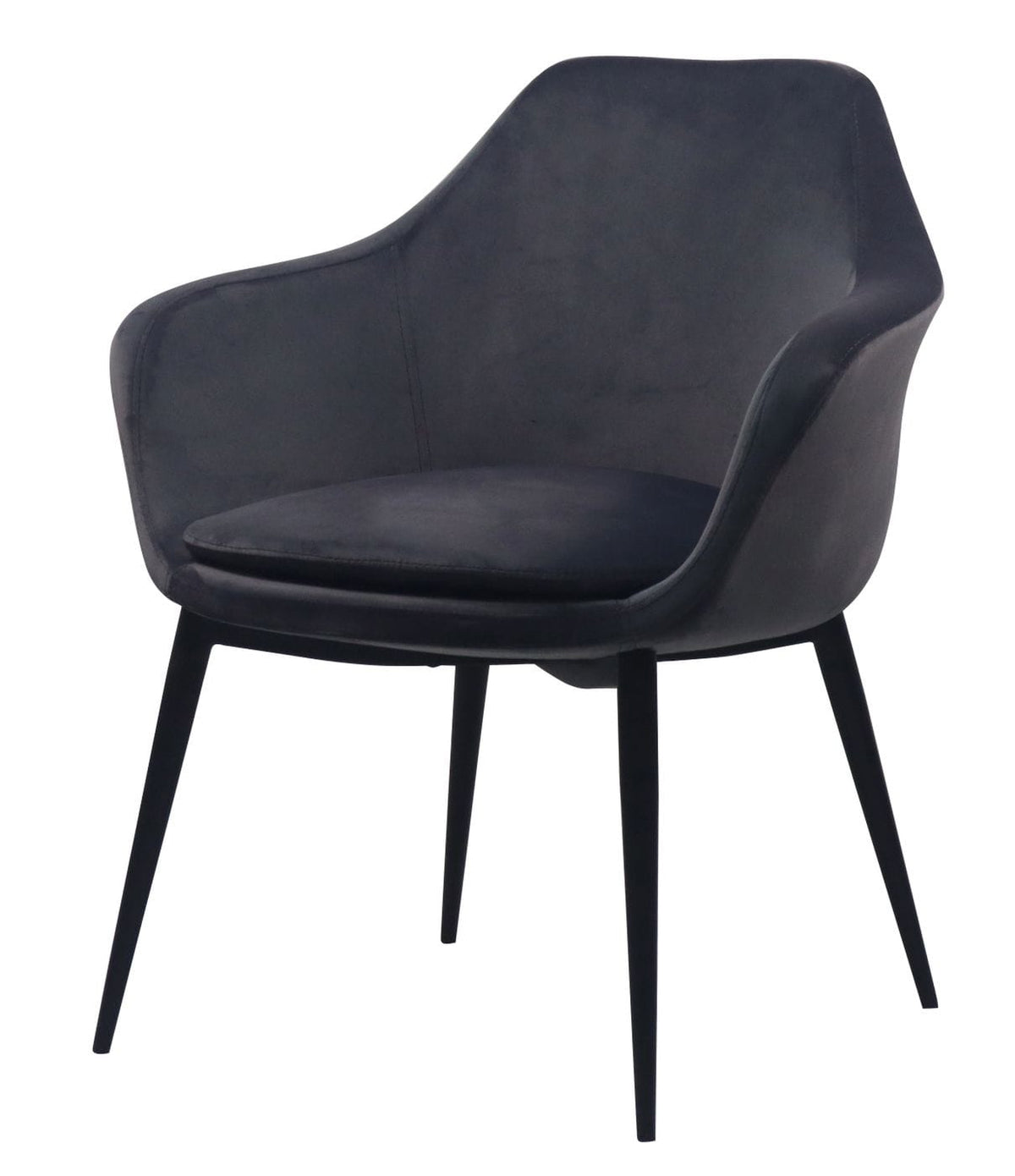 Modrest Wilson Modern Grey Velvet & Black Dining Chair By VIG Furniture