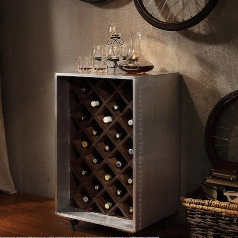 Brancaster Aluminum Wine Cabinet Model 70437 By ACME Furniture