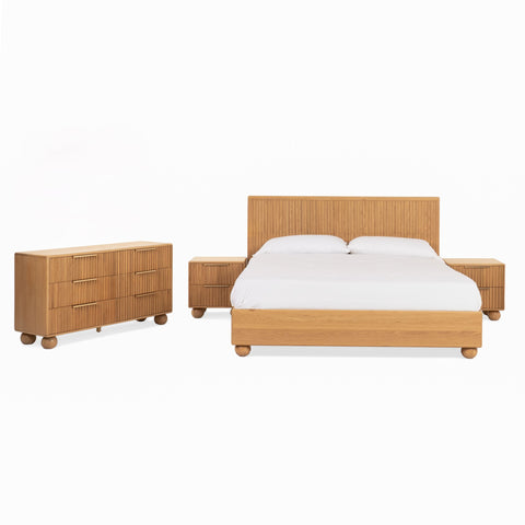 Modrest Winters Modern Natural Oak 4 Piece Bedroom Set Model VGWD-EMILIO-4PC-SET