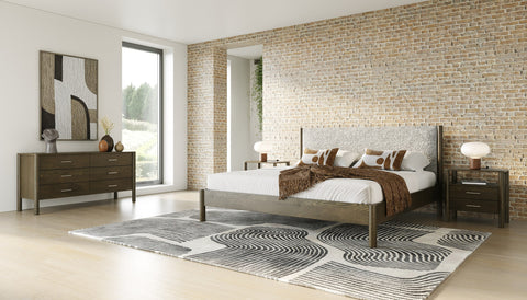 Modrest Carolina Modern Grey Fabric & Wenge Bedroom Set Model VGMA-BR-167-SET-WNG