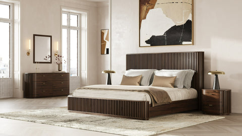 Modrest Fields Modern Walnut Acacia Bedroom Set Model VGWD-VGD3-SET-WAL