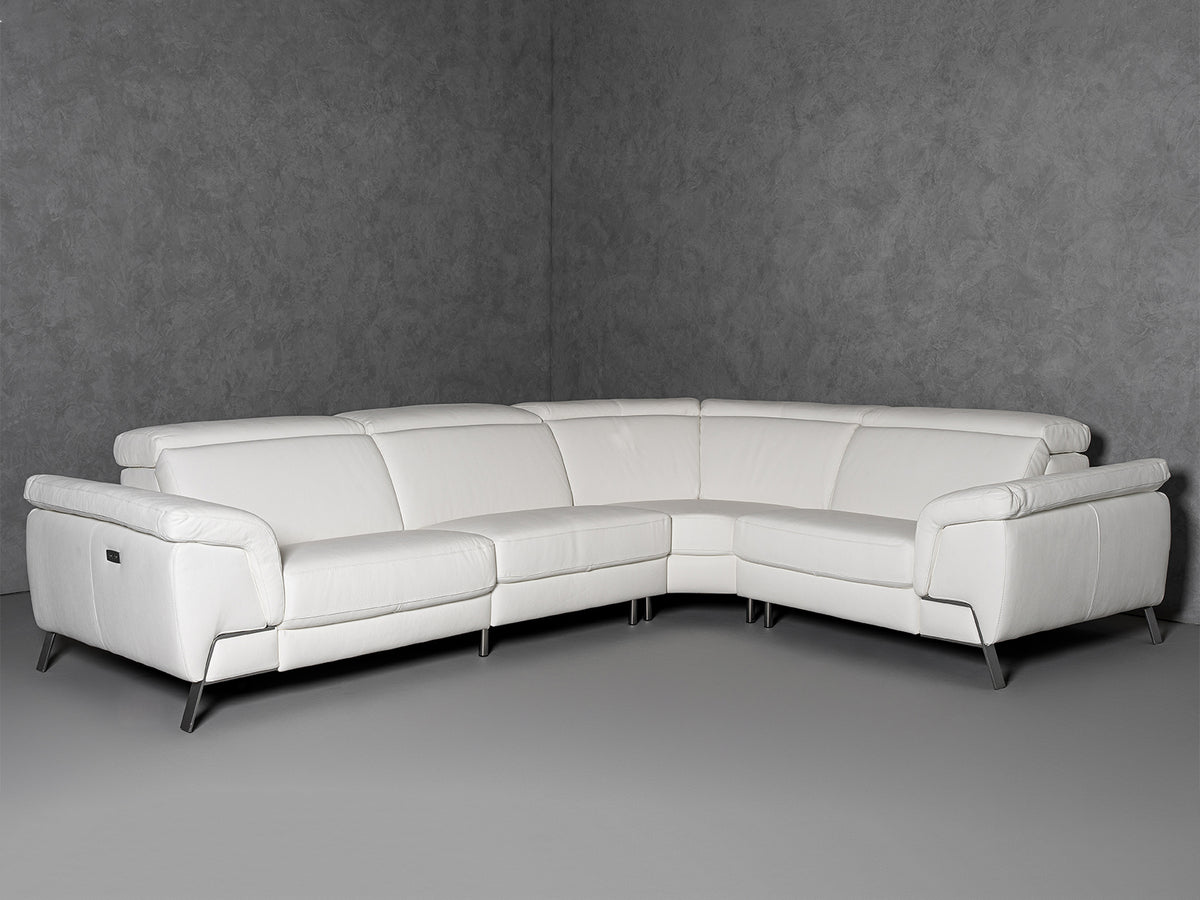 Lamod Italia Mini Wonder Italian Modern White Leather Sectional Sofa With Recliners Model VGDTWONDER-WHT-SECT